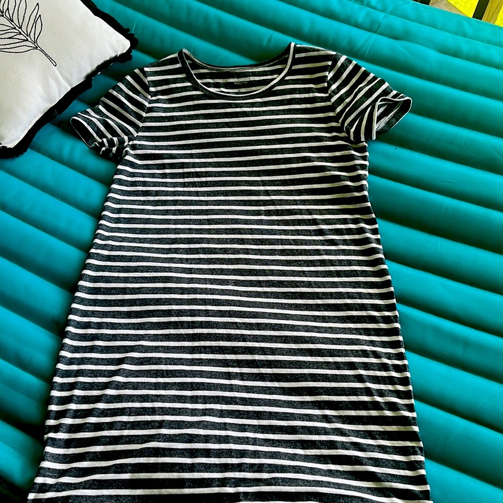 Sonoma M tank dress.  Charcoal/white stripped.  Size M